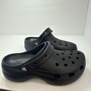 Crocs Womens Clogs Classic Platform Black Size 9 Iconic Crocs Comfort